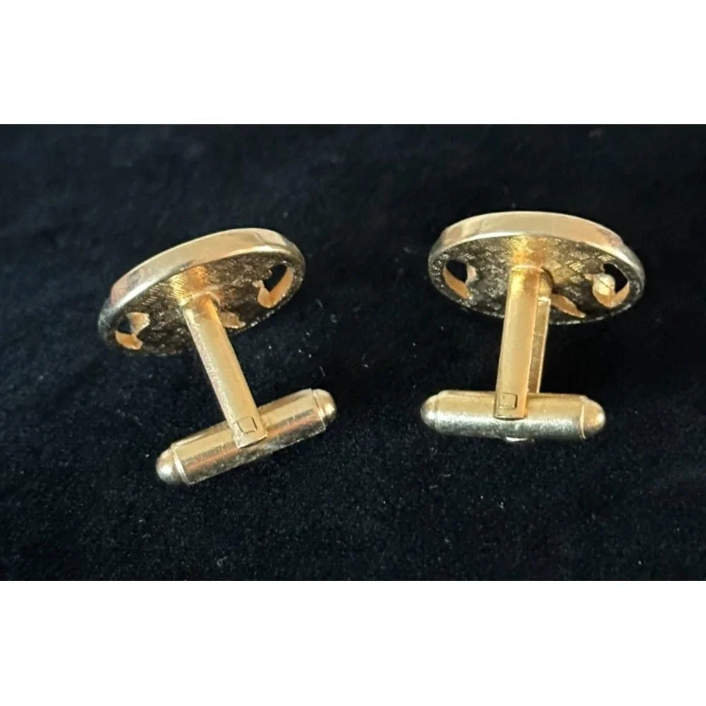 Vintage Men's Gold Tone Horse Head Equestrian Cufflinks